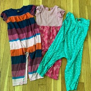 Tea rompers-set of three